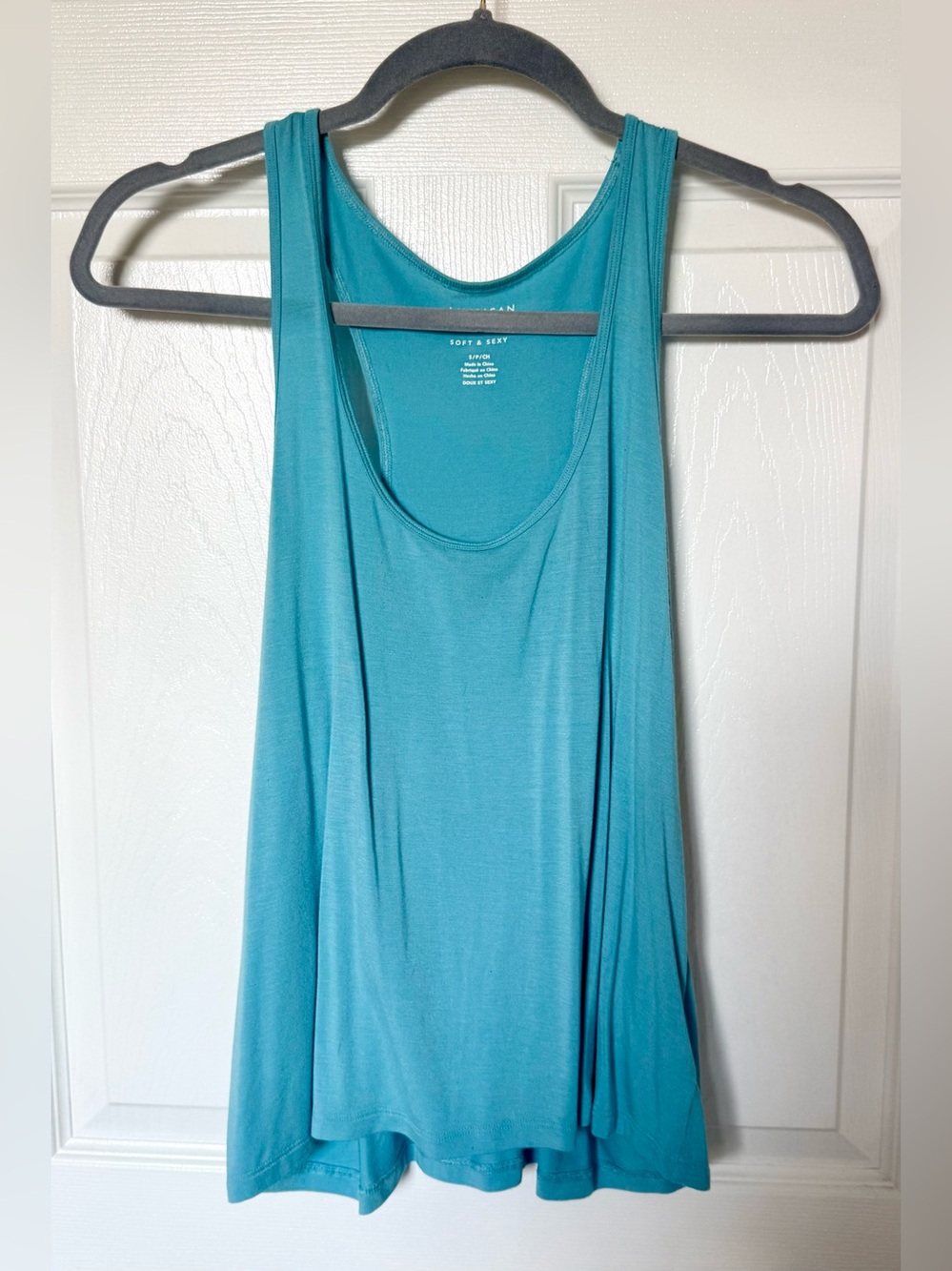 American Eagle Outfitters Teal Scoop Neck Tank